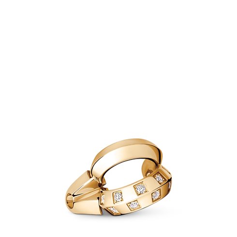 Earcuff doble Le Damier de Louis Vuitton de oro amarillo y diamantes Joyería Categorías Pendientes | LOUIS VUITTON (Zoom de producto)