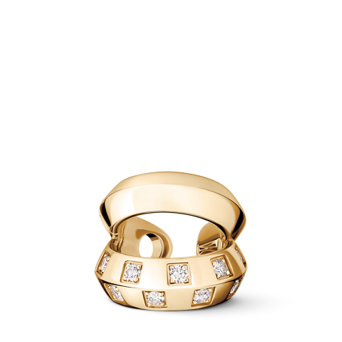 Earcuff doble Le Damier de Louis Vuitton de oro amarillo y diamantes Joyería Categorías Pendientes | LOUIS VUITTON (Zoom de producto)