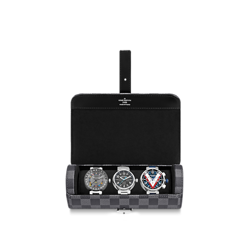 Estuche para 3 relojes Toile Damier Graphite Hombre Viaje Todo el equipaje y accesorios | LOUIS VUITTON (Zoom de producto)