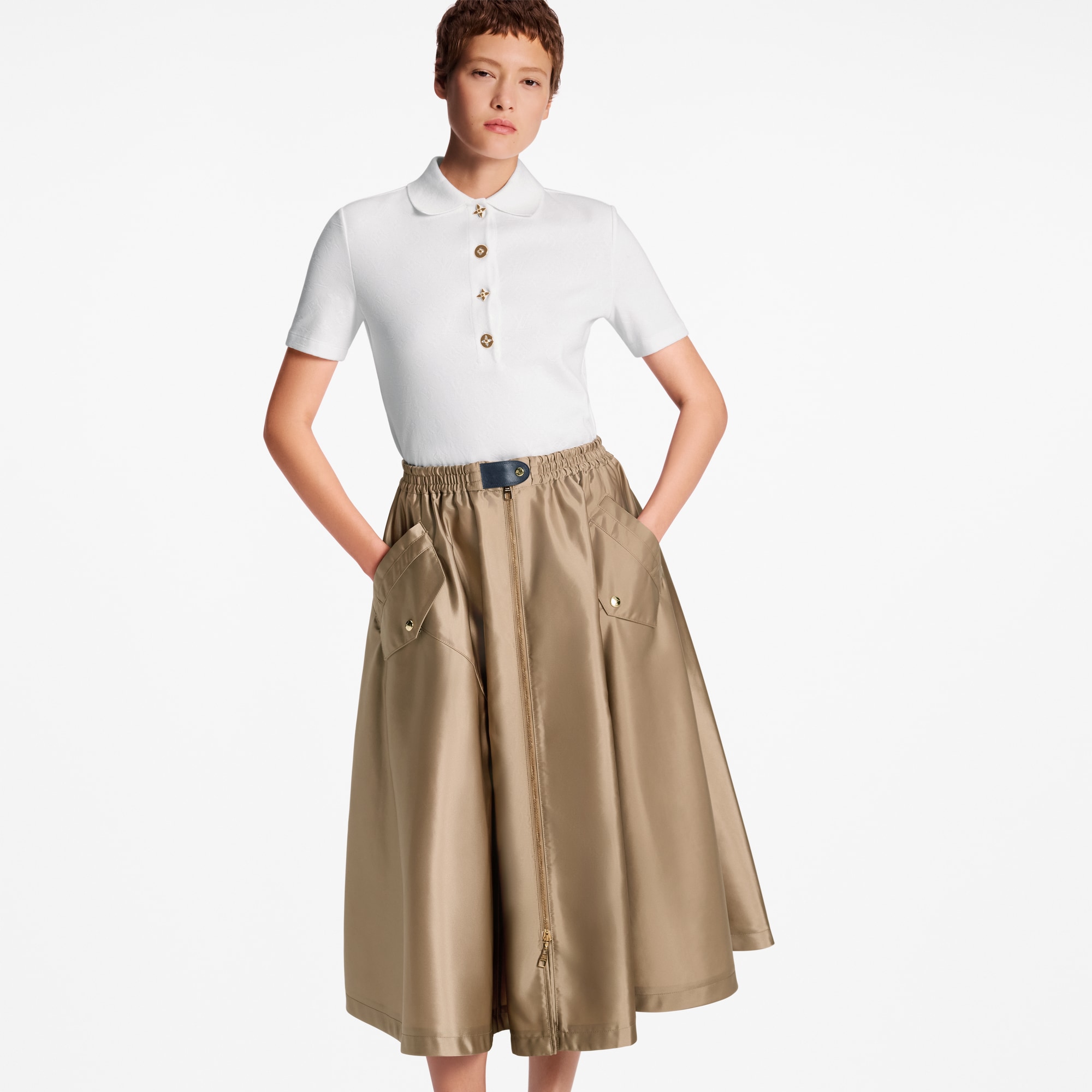 Falda acampanada con bolsillos de solapa  Mujer Prêt-à-Porter Faldas y pantalones cortos | LOUIS VUITTON (Zoom de producto)