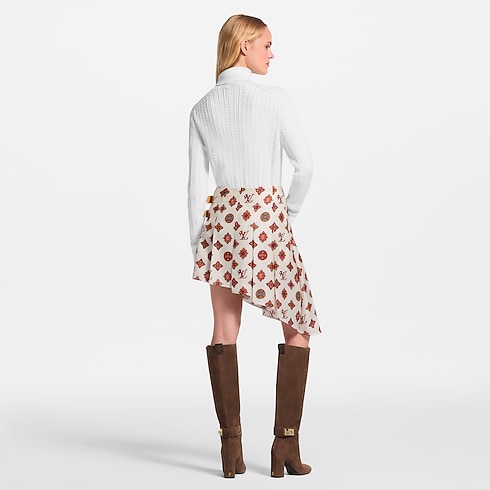Falda asimétrica con motivos Monogram de cachemira Mujer Prêt-à-Porter Faldas y pantalones cortos | LOUIS VUITTON (Zoom de producto)