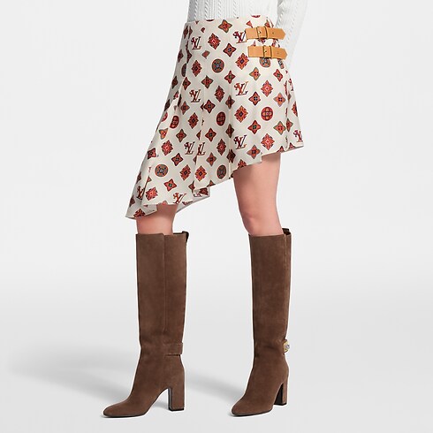 Falda asimétrica con motivos Monogram de cachemira Mujer Prêt-à-Porter Faldas y pantalones cortos | LOUIS VUITTON (Zoom de producto)