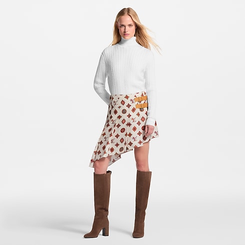 Falda asimétrica con motivos Monogram de cachemira Mujer Prêt-à-Porter Faldas y pantalones cortos | LOUIS VUITTON (Zoom de producto)