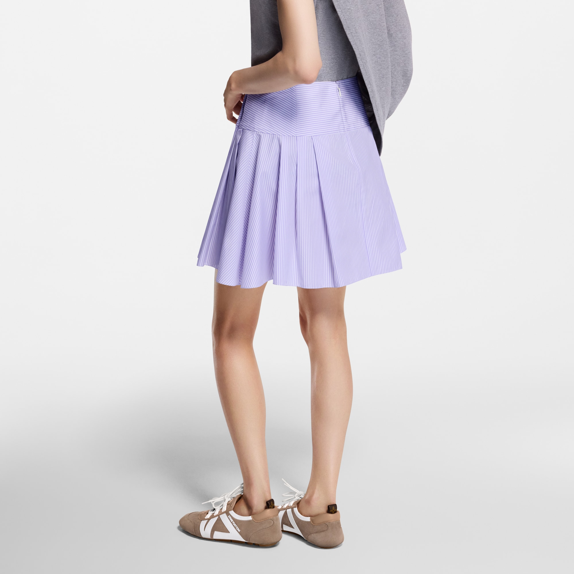 Falda con botones repujados y rayas  Mujer Prêt-à-Porter Faldas y pantalones cortos | LOUIS VUITTON (Zoom de producto)