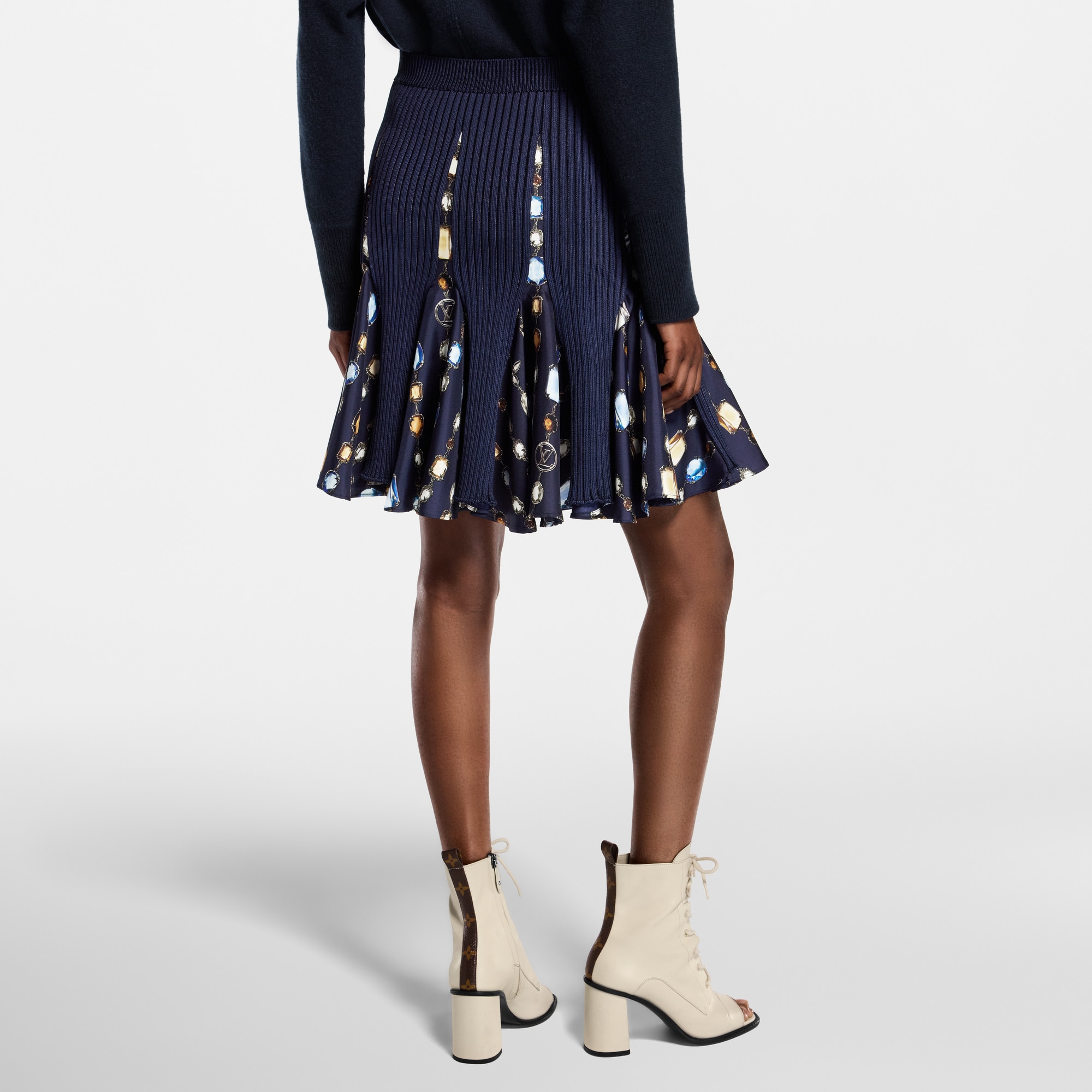 Falda de punto con motivo de collar  Mujer Prêt-à-Porter Faldas y pantalones cortos | LOUIS VUITTON (Zoom de producto)