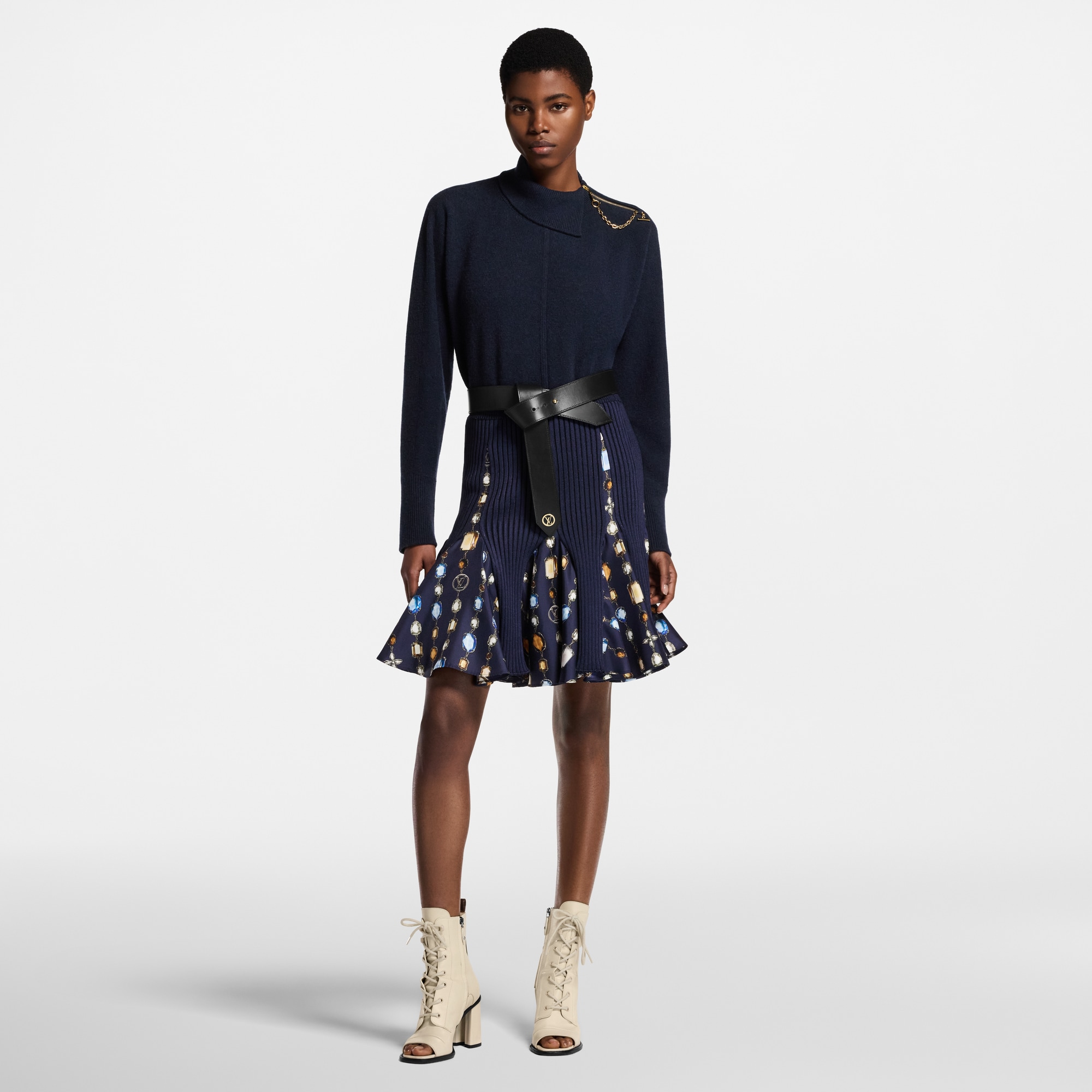 Falda de punto con motivo de collar  Mujer Prêt-à-Porter Faldas y pantalones cortos | LOUIS VUITTON (Zoom de producto)
