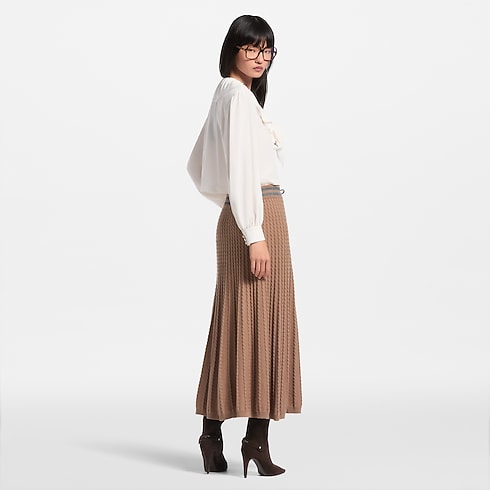 Falda de punto de ochos con rayas de estilo universitario Mujer Prêt-à-Porter Faldas y pantalones cortos | LOUIS VUITTON (Zoom de producto)