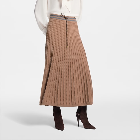 Falda de punto de ochos con rayas de estilo universitario Mujer Prêt-à-Porter Faldas y pantalones cortos | LOUIS VUITTON (Zoom de producto)