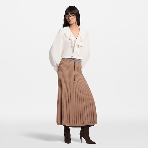 Falda de punto de ochos con rayas de estilo universitario Mujer Prêt-à-Porter Faldas y pantalones cortos | LOUIS VUITTON (Zoom de producto)