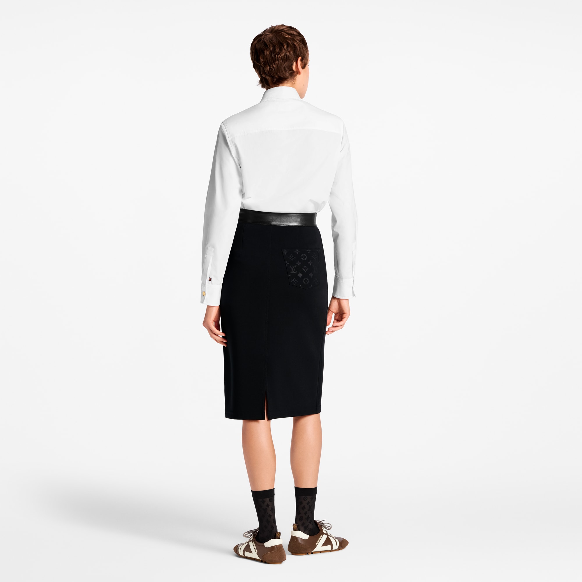 Falda de punto técnico con detalle en piel  Mujer Prêt-à-Porter Faldas y pantalones cortos | LOUIS VUITTON (Zoom de producto)