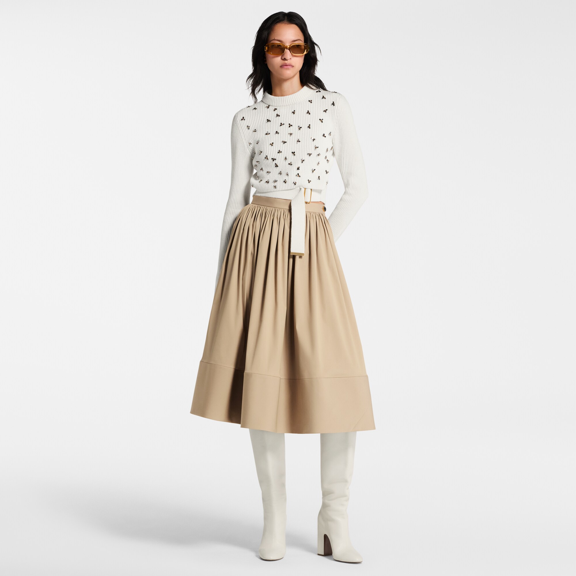 Falda midi con bajo XL  Mujer Prêt-à-Porter Faldas y pantalones cortos | LOUIS VUITTON (Zoom de producto)