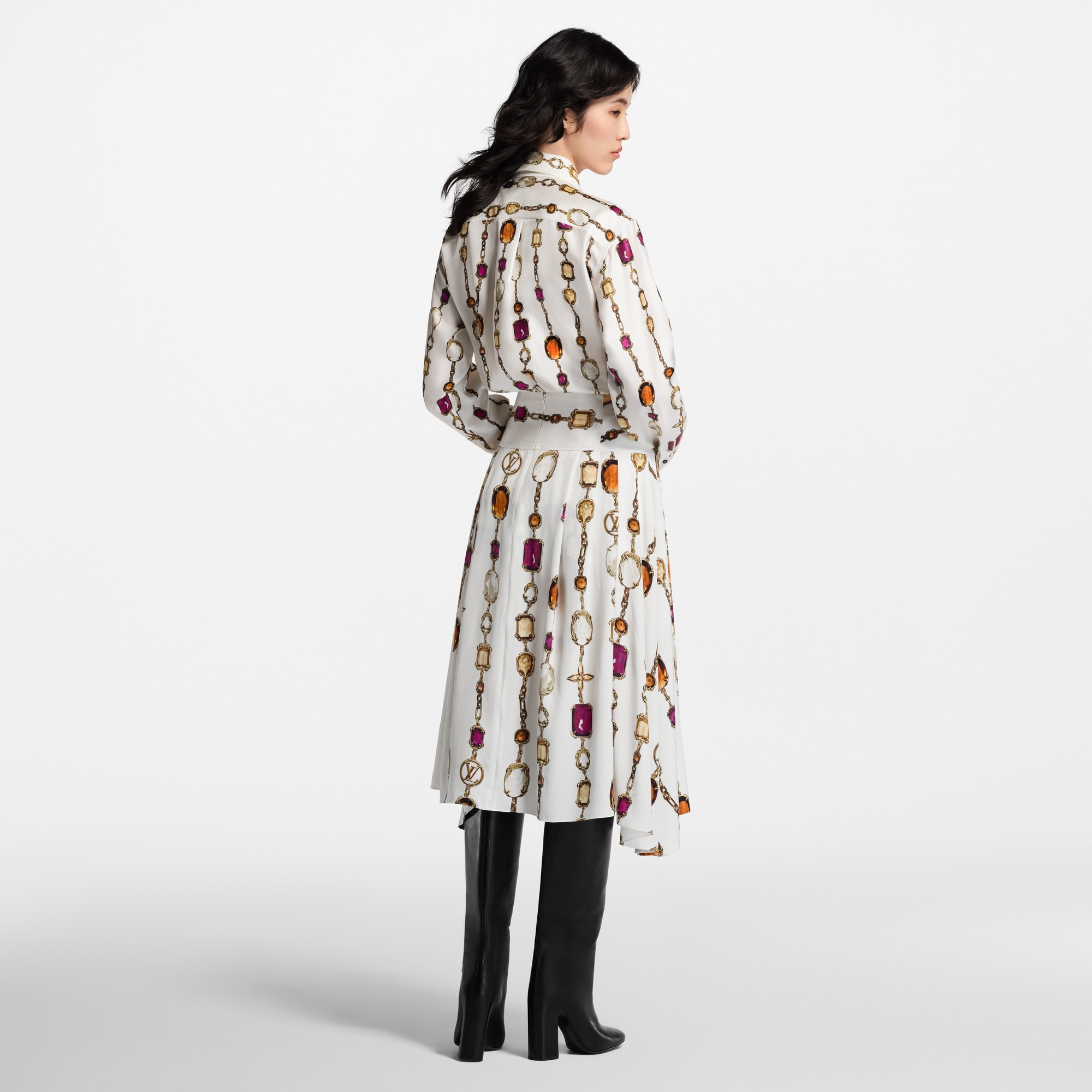 Falda midi con estampado de collar  Mujer Prêt-à-Porter Faldas y pantalones cortos | LOUIS VUITTON (Zoom de producto)