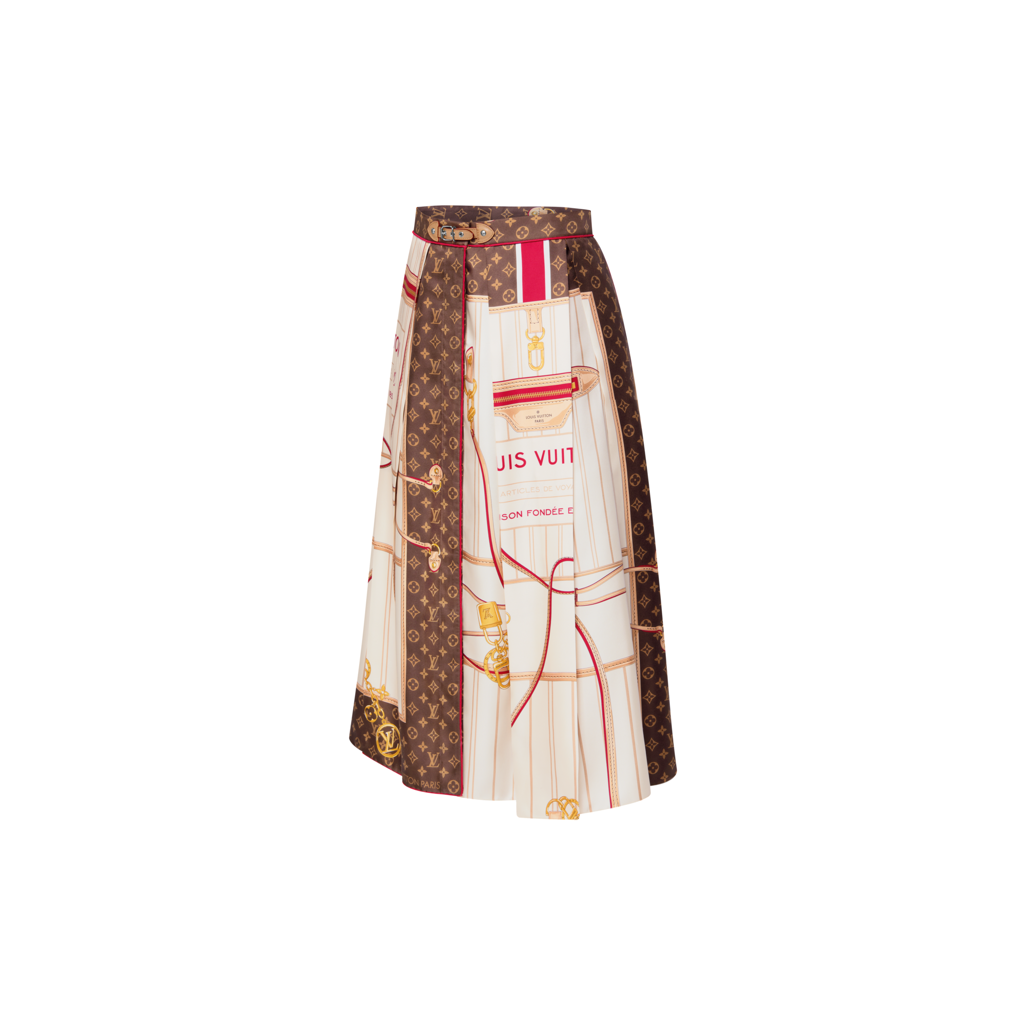 Falda midi con estampado de fular Neverfull  Mujer Prêt-à-Porter Faldas y pantalones cortos | LOUIS VUITTON (Zoom de producto)