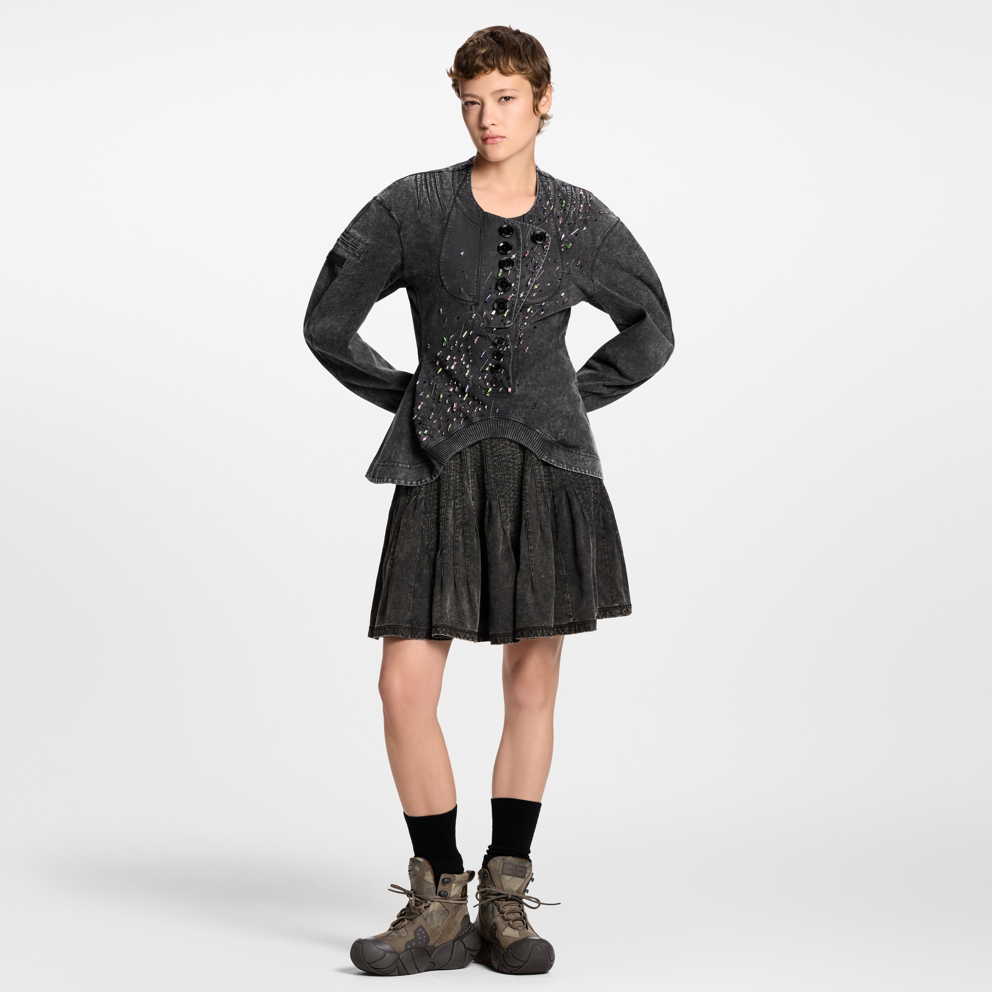 Falda plisada de punto  Mujer Prêt-à-Porter Faldas y pantalones cortos | LOUIS VUITTON (Zoom de producto)