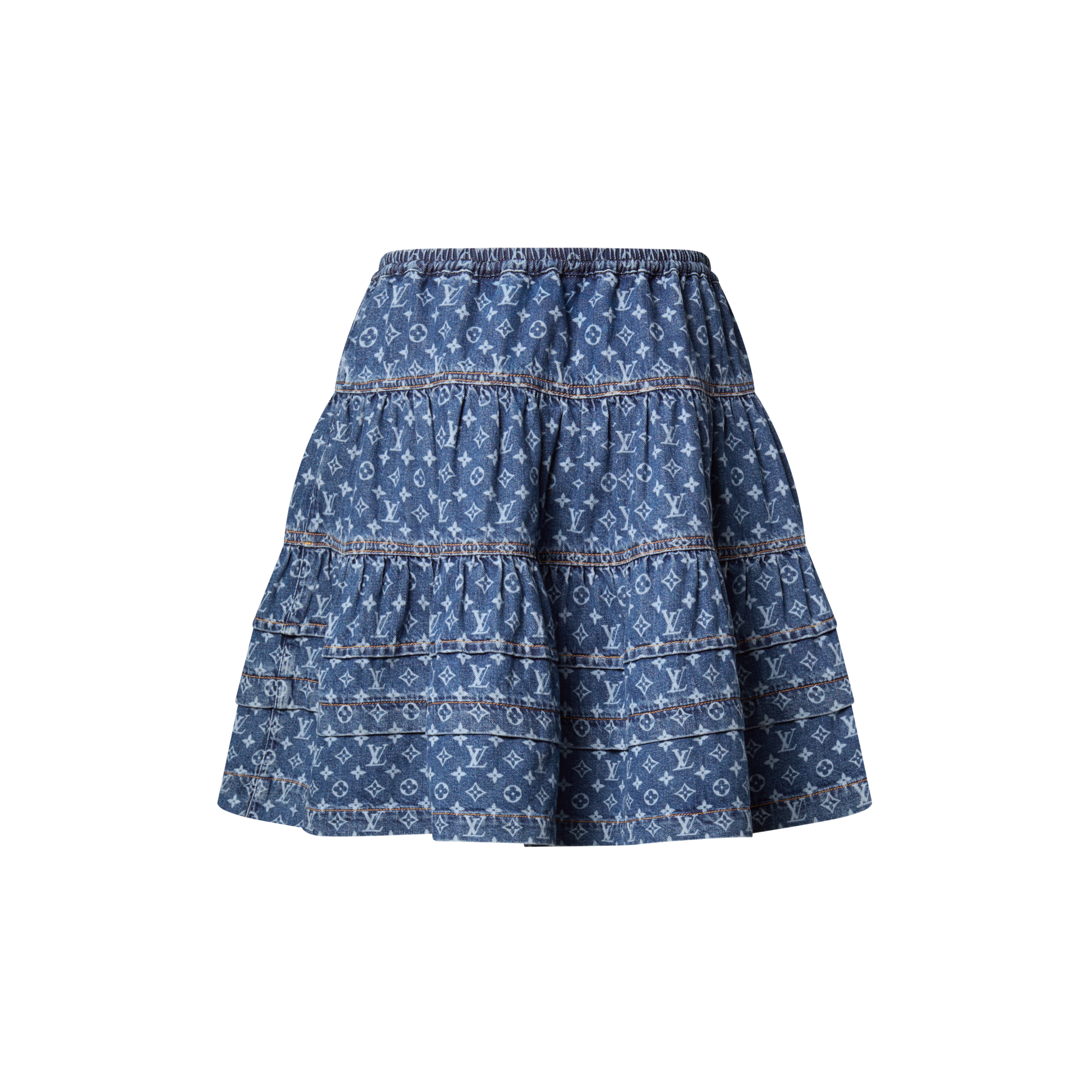 Falda vaquera escalonada Monogram  Mujer Prêt-à-Porter Faldas y pantalones cortos | LOUIS VUITTON (Zoom de producto)