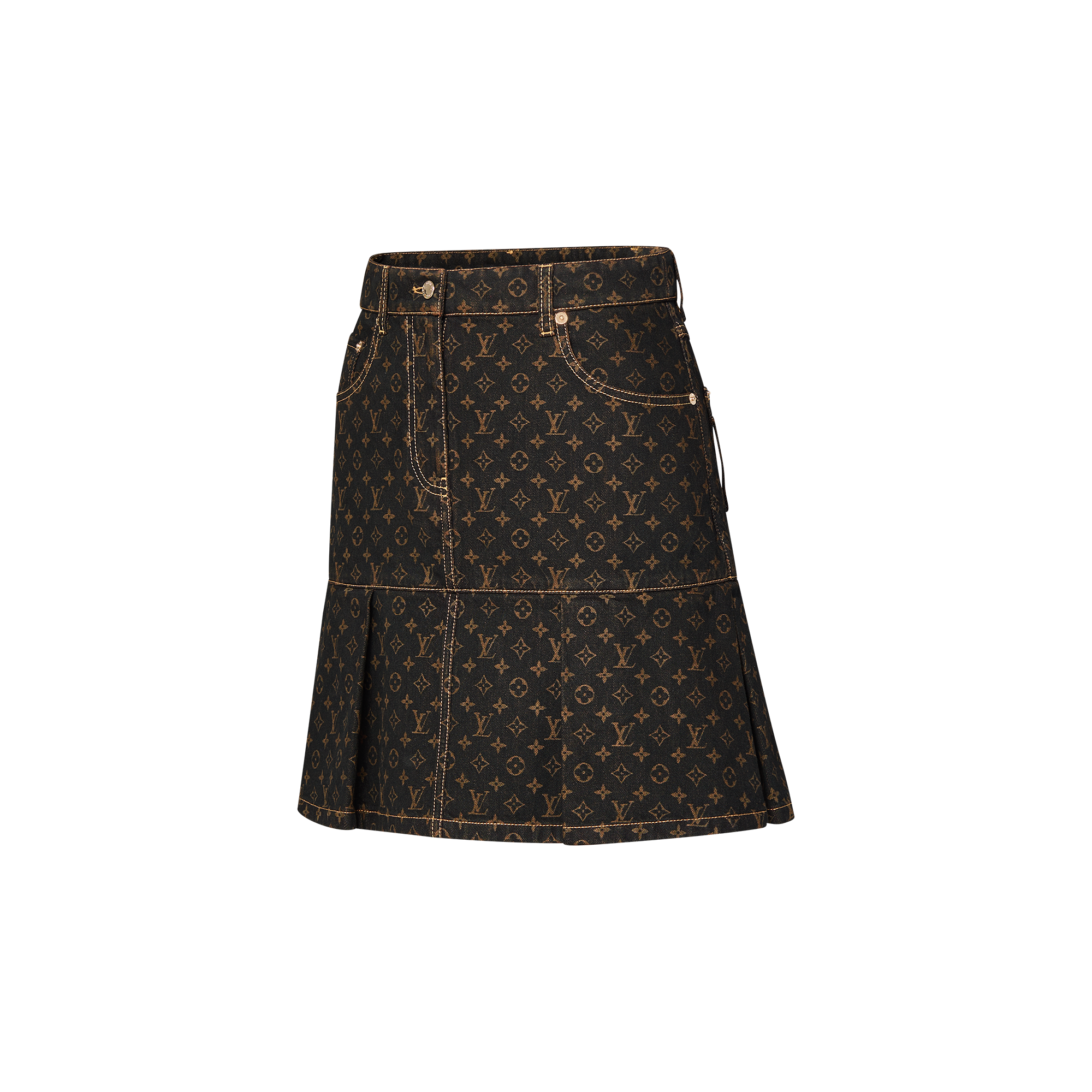 Falda vaquera Monogram plisada  Mujer Prêt-à-Porter Faldas y pantalones cortos | LOUIS VUITTON (Zoom de producto)