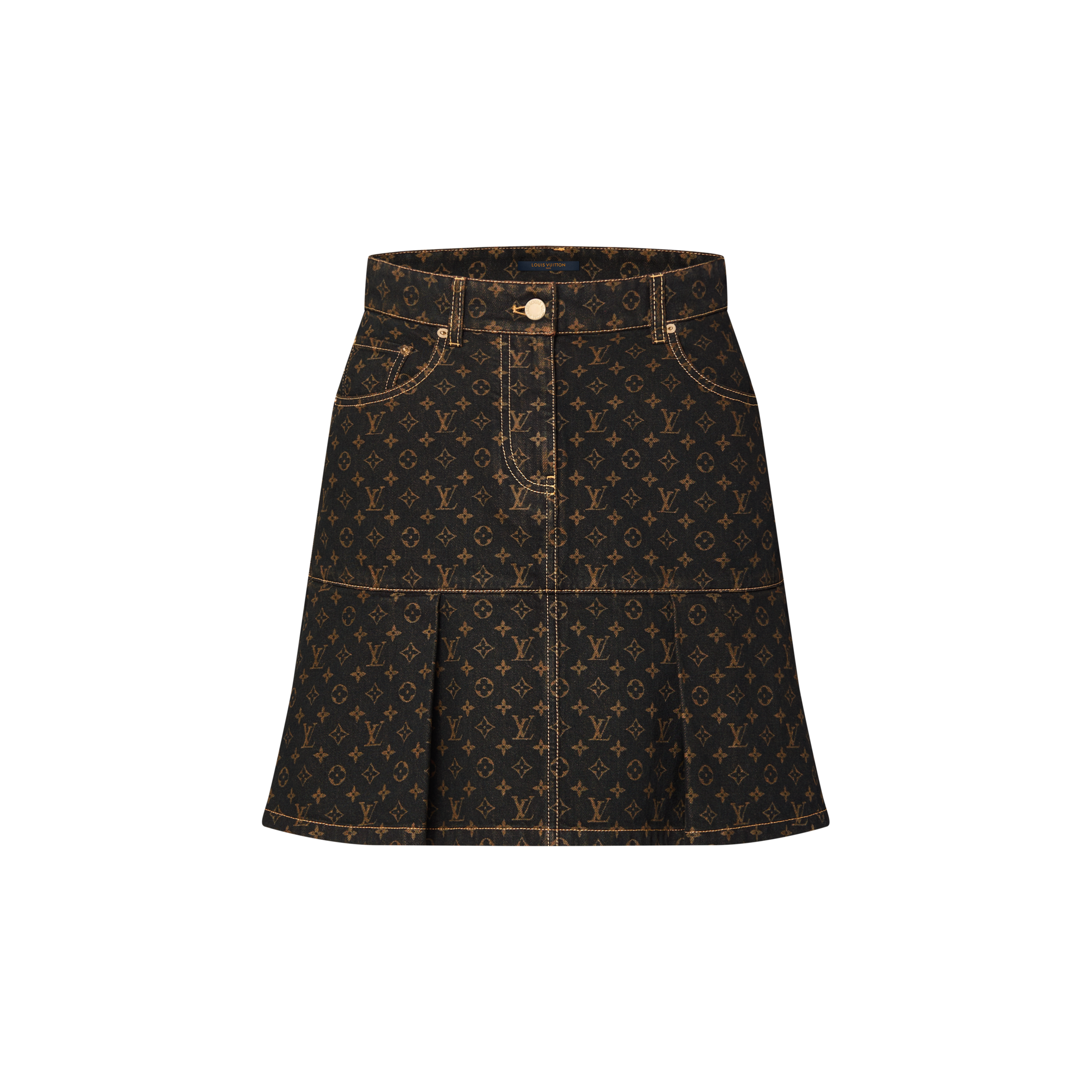 Falda vaquera plisada Monogram  Mujer Prêt-à-Porter Faldas y pantalones cortos | LOUIS VUITTON (Zoom de producto)
