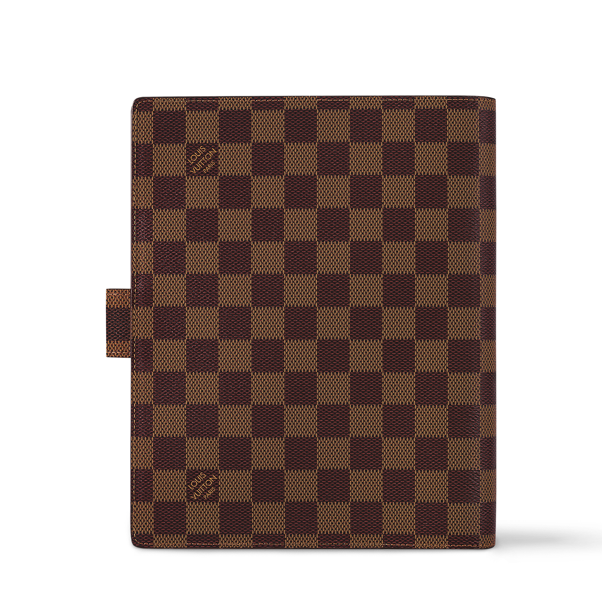 Funda de agenda de anillas grande Lona Damier Ebène Bolsos y pequeña marroquinería Personalización de artículos de cuero } | LOUIS VUITTON (Zoom de producto)