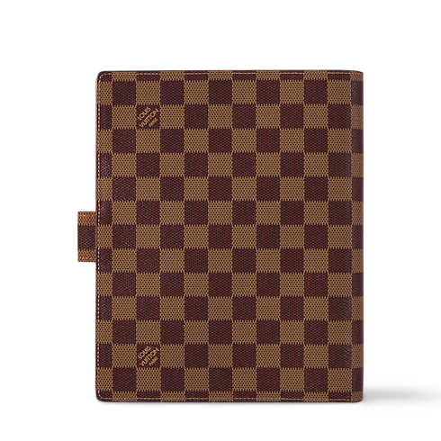 Funda de agenda de anillas grande Lona Damier Ebène Bolsos y pequeña marroquinería Personalización de artículos de cuero } | LOUIS VUITTON (Zoom de producto)