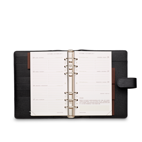 Funda de agenda de anillas mediana Piel Epi Bolsos y pequeña marroquinería Personalización de artículos de cuero } | LOUIS VUITTON (Zoom de producto)