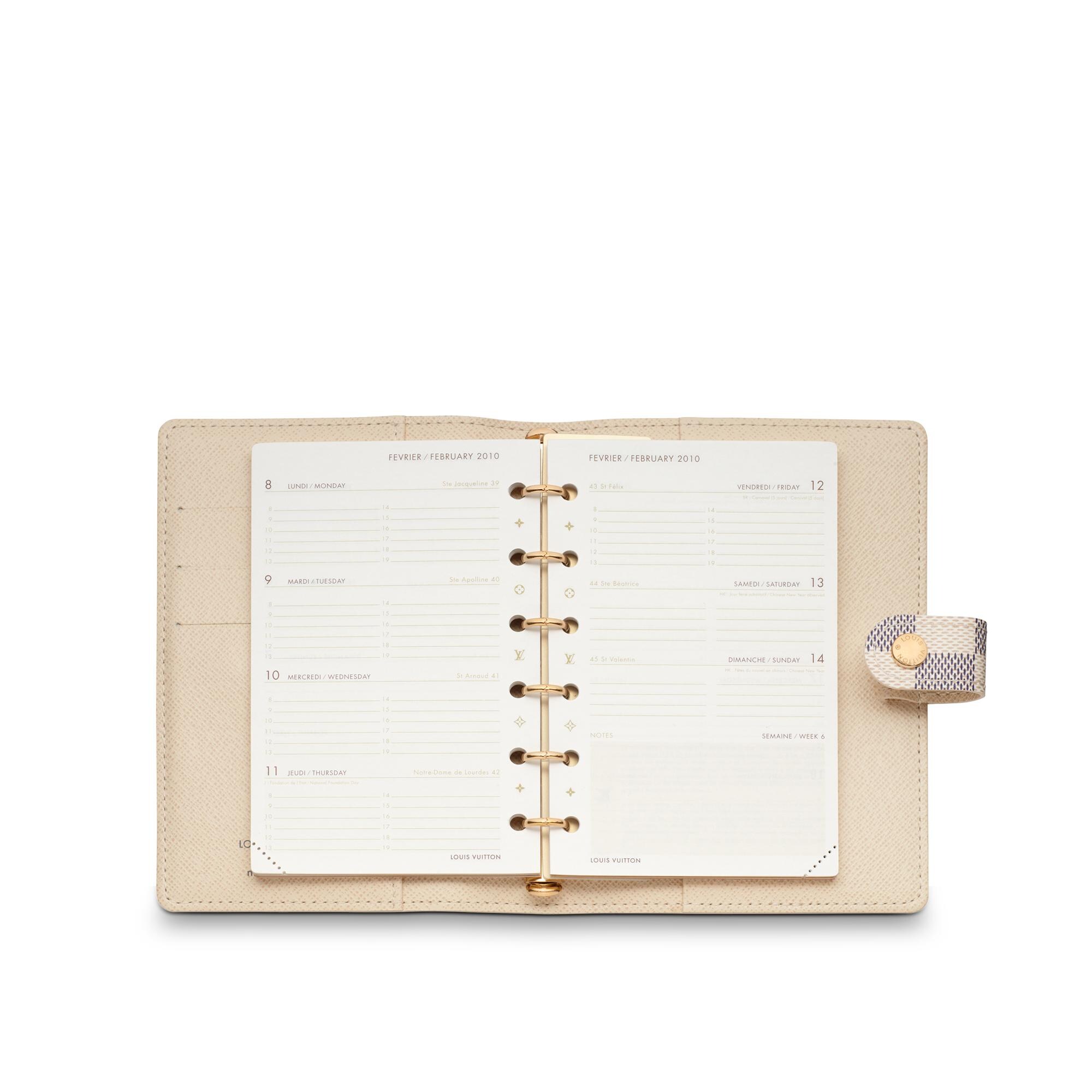 Funda de agenda de anillas pequeña Lona Damier Azur Bolsos y pequeña marroquinería Personalización de artículos de cuero } | LOUIS VUITTON (Zoom de producto)