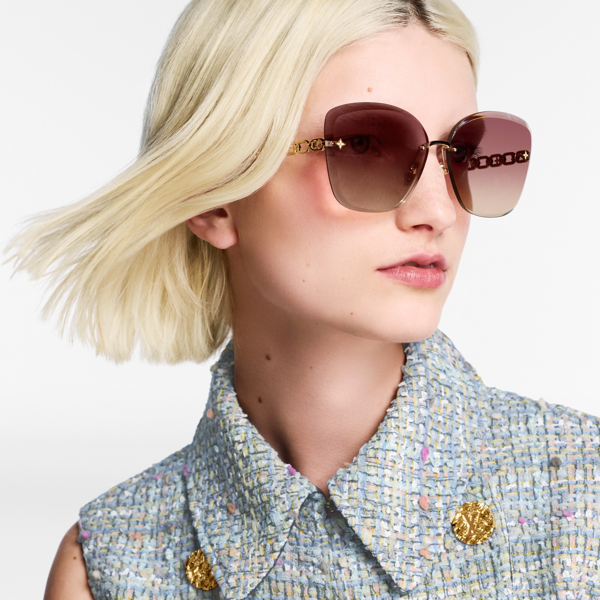 Gafas de sol LV Jewel Round Cat Eye S00 Mujer Accesorios Gafas de sol | LOUIS VUITTON (Zoom de producto)
