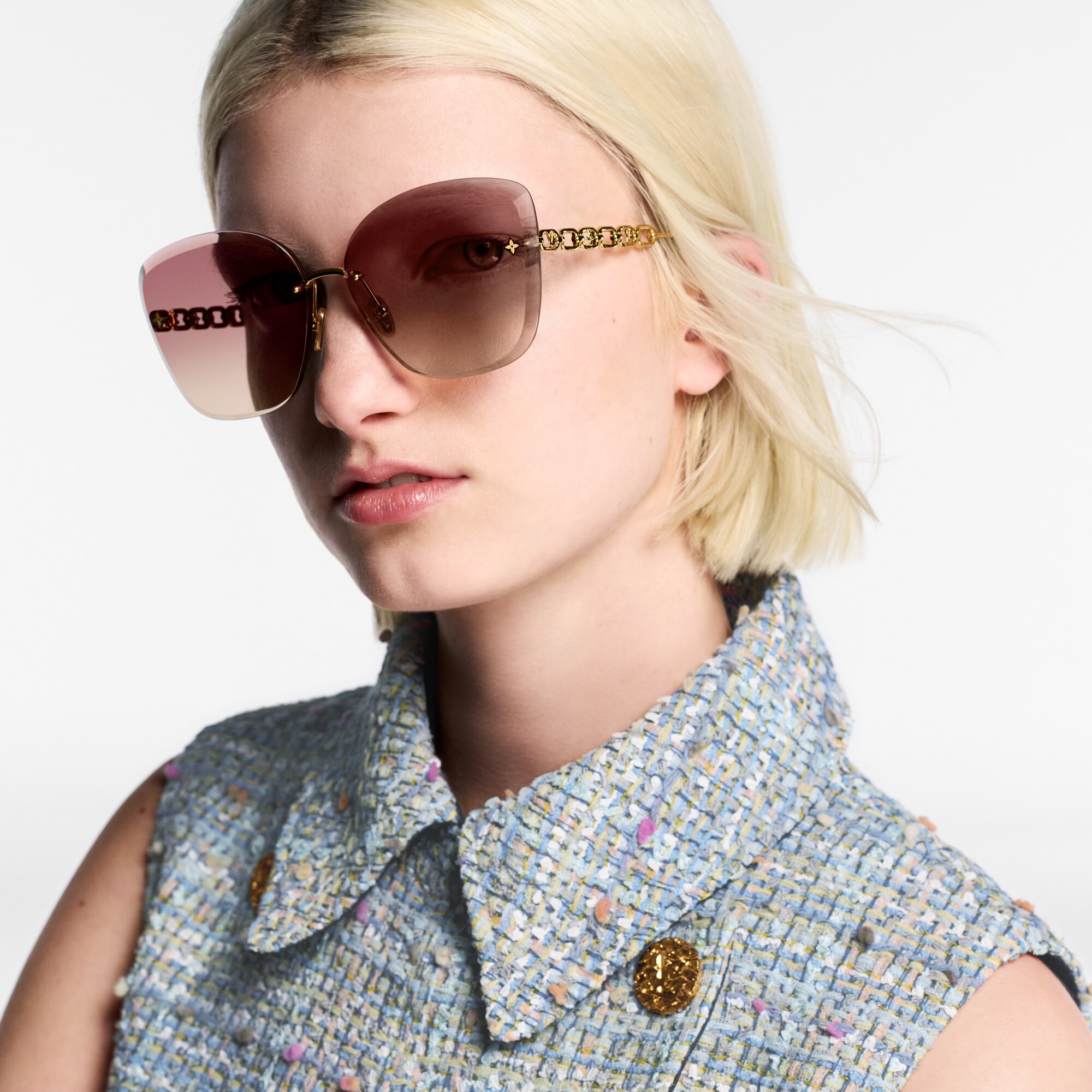 Gafas de sol LV Jewel Round Cat Eye S00 Mujer Accesorios Gafas de sol | LOUIS VUITTON (Zoom de producto)