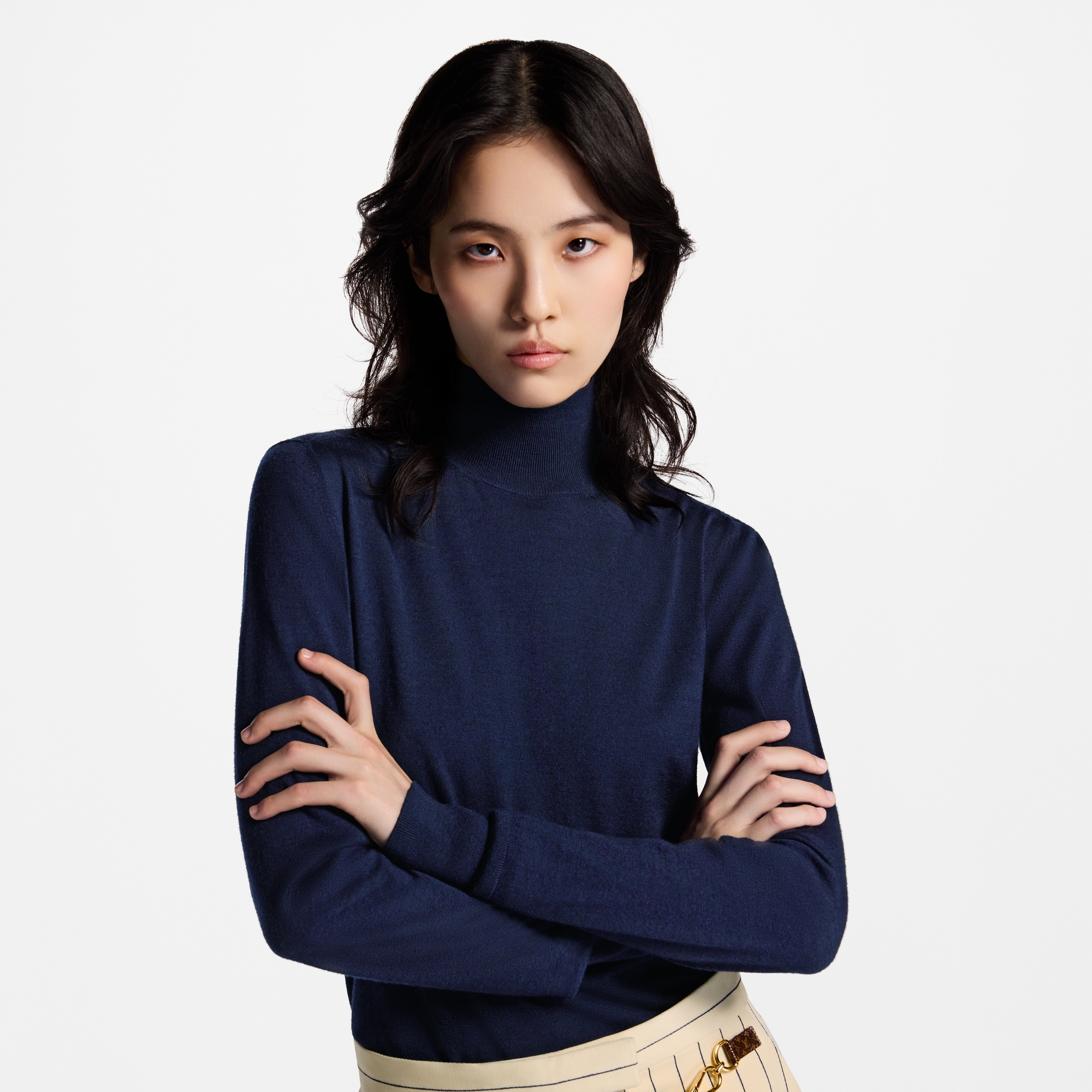 Jersey con cuello cisne y etiqueta distintiva  Mujer Prêt-à-Porter Artículos de punto | LOUIS VUITTON (Zoom de producto)