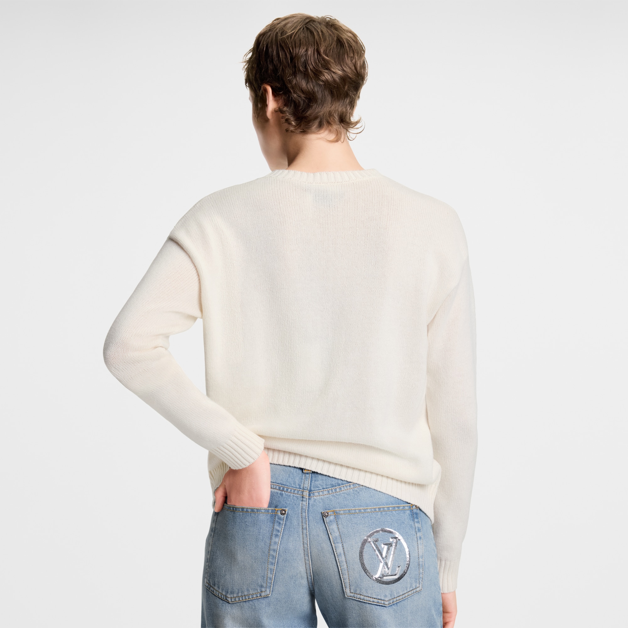 Jersey con distintivo en cursiva  Mujer Prêt-à-Porter Artículos de punto | LOUIS VUITTON (Zoom de producto)