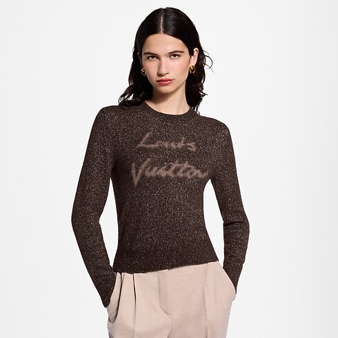 Jersey con distintivo en cursiva Mujer Prêt-à-Porter Artículos de punto | LOUIS VUITTON (Zoom de producto)
