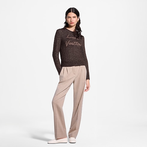 Jersey con distintivo en cursiva Mujer Prêt-à-Porter Artículos de punto | LOUIS VUITTON (Zoom de producto)