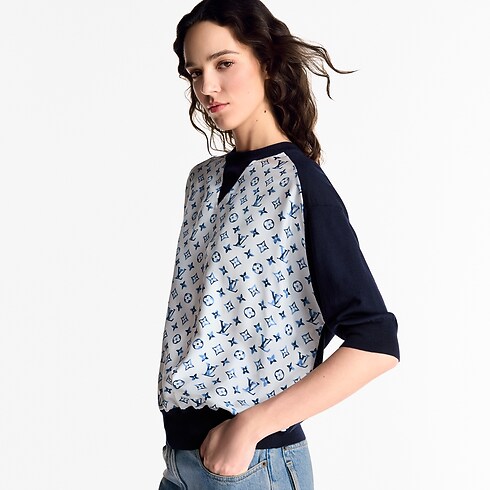 Jersey con inserción Aquarelle Monogram Mujer Prêt-à-Porter Artículos de punto | LOUIS VUITTON (Zoom de producto)