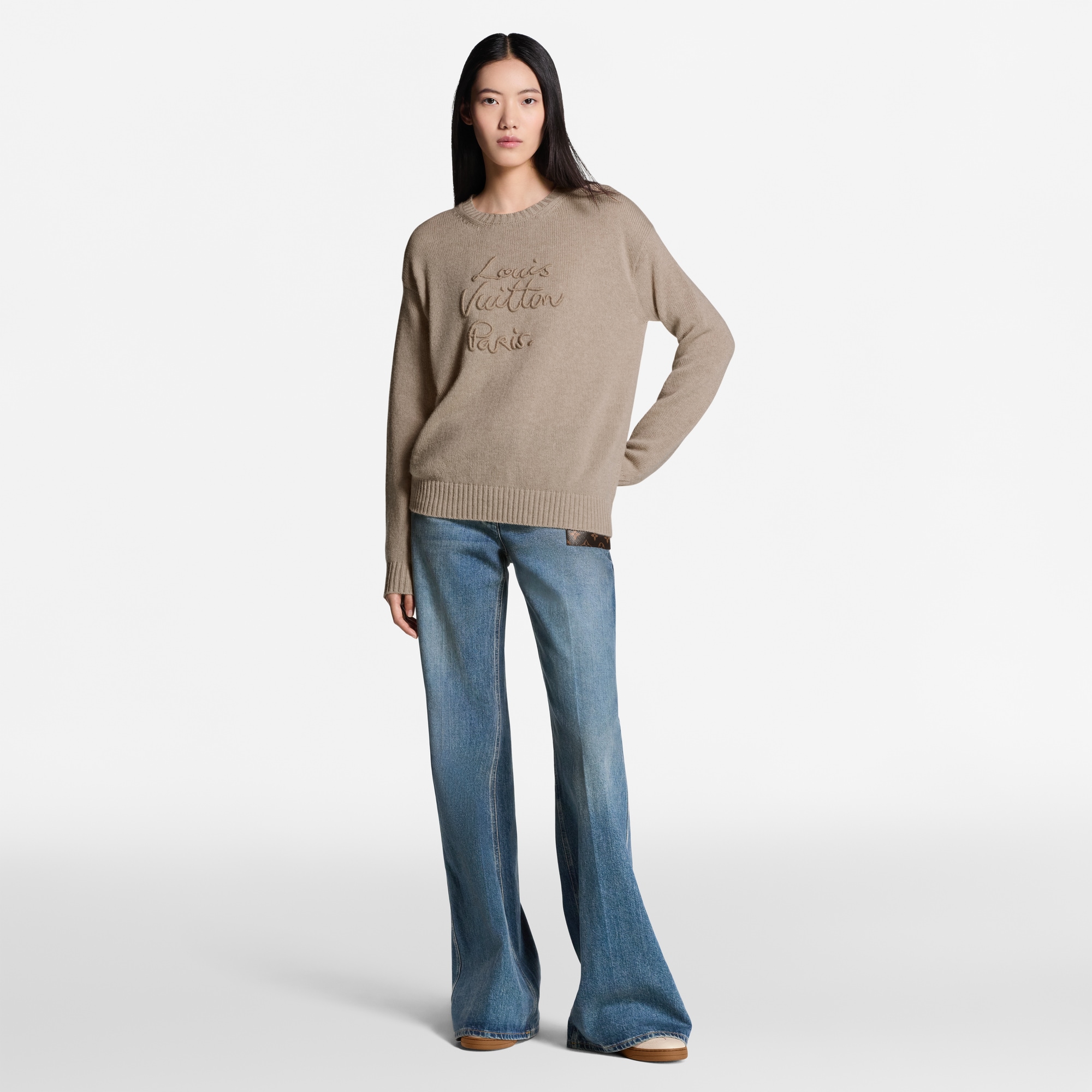 Jersey con logotipo en cursiva  Mujer Prêt-à-Porter Artículos de punto | LOUIS VUITTON (Zoom de producto)