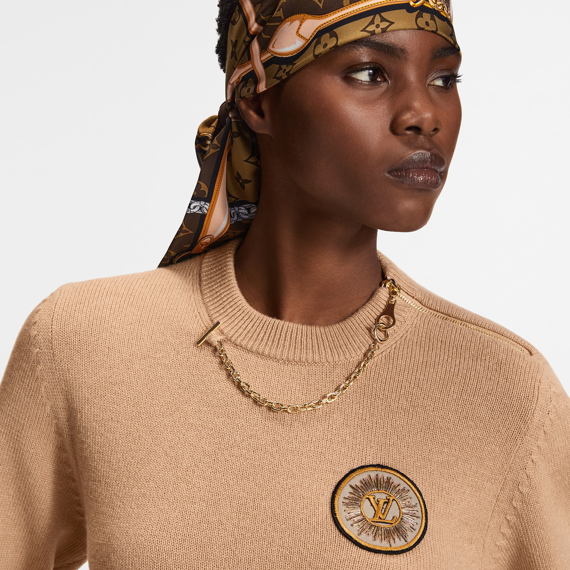 Jersey con parche y cadena  Mujer Prêt-à-Porter Artículos de punto | LOUIS VUITTON (Zoom de producto)