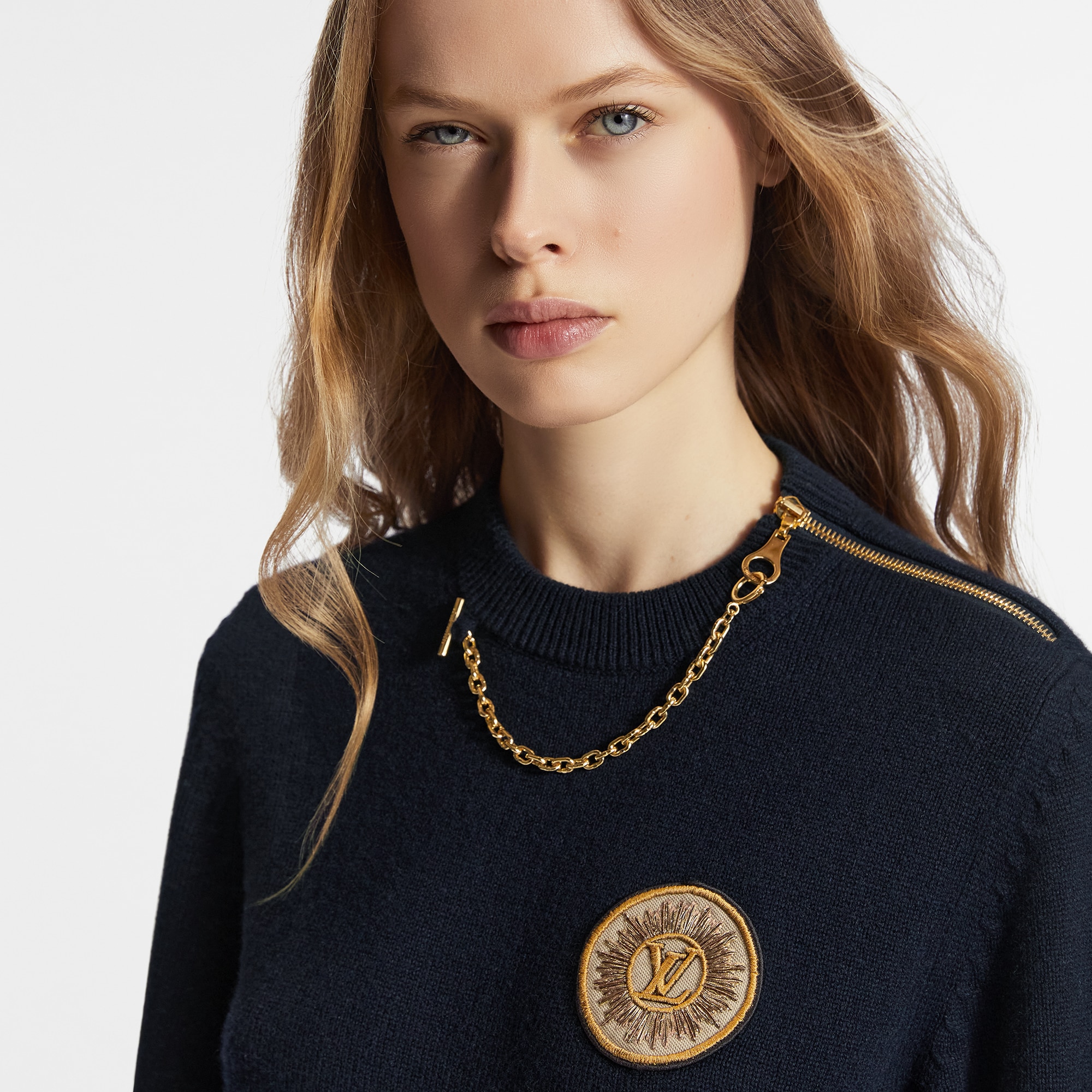 Jersey con parche y cadena  Mujer Prêt-à-Porter Artículos de punto | LOUIS VUITTON (Zoom de producto)