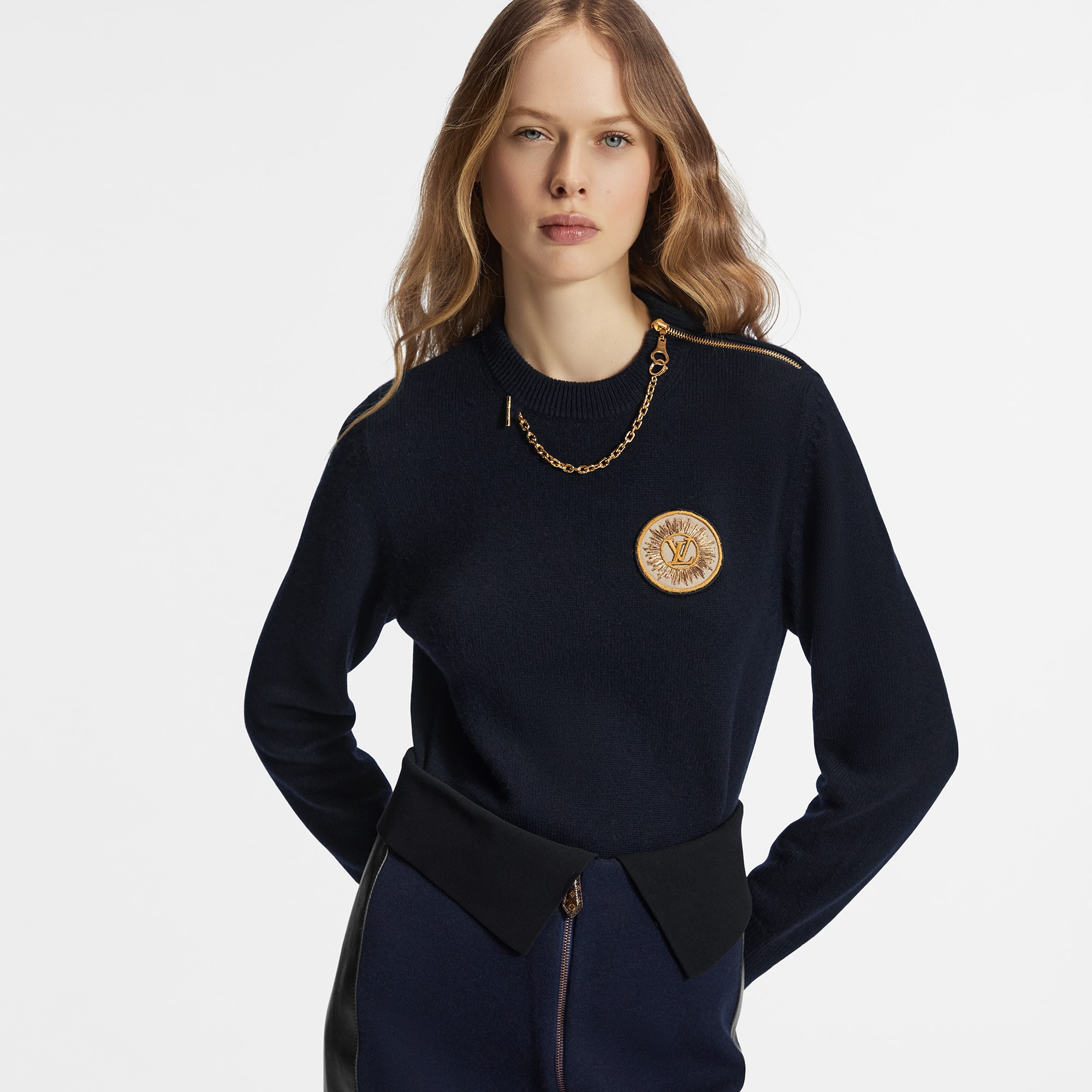 Jersey con parche y cadena  Mujer Prêt-à-Porter Artículos de punto | LOUIS VUITTON (Zoom de producto)
