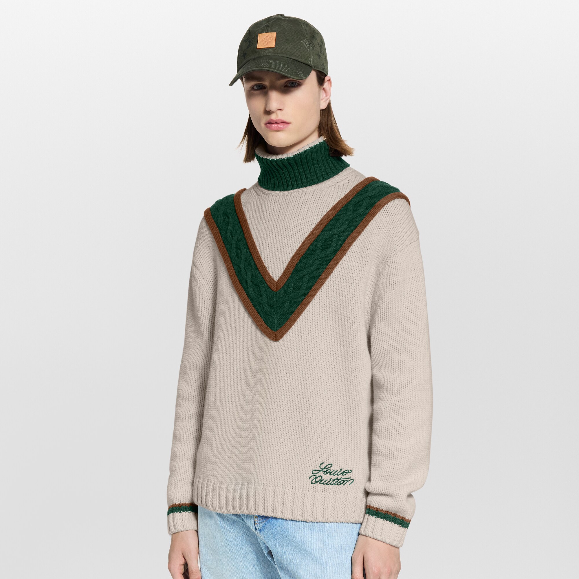 Jersey con punto de ochos a contraste  Hombre Prêt-à-Porter Todo Prêt-à-Porter | LOUIS VUITTON (Zoom de producto)