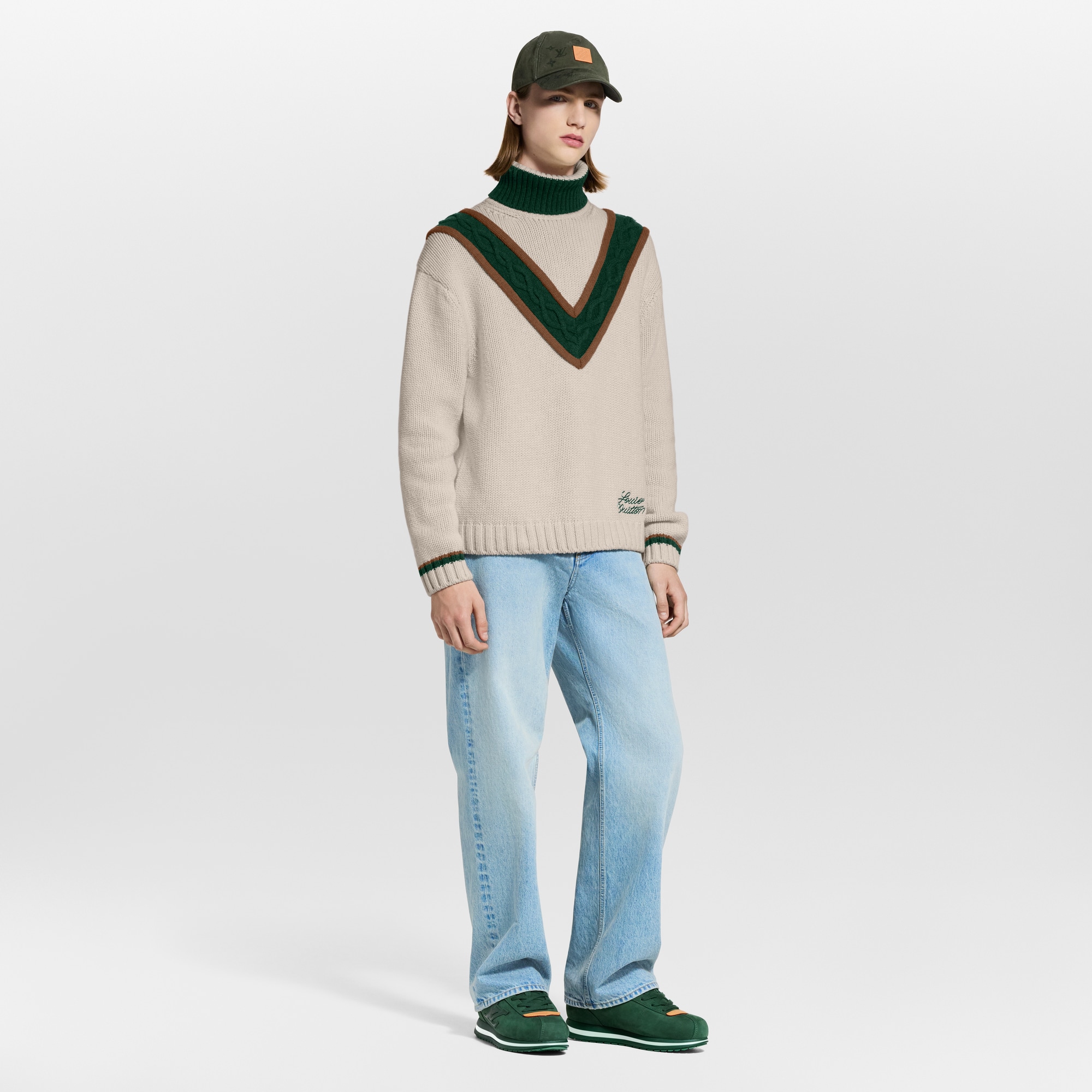 Jersey con punto de ochos a contraste  Hombre Prêt-à-Porter Todo Prêt-à-Porter | LOUIS VUITTON (Zoom de producto)