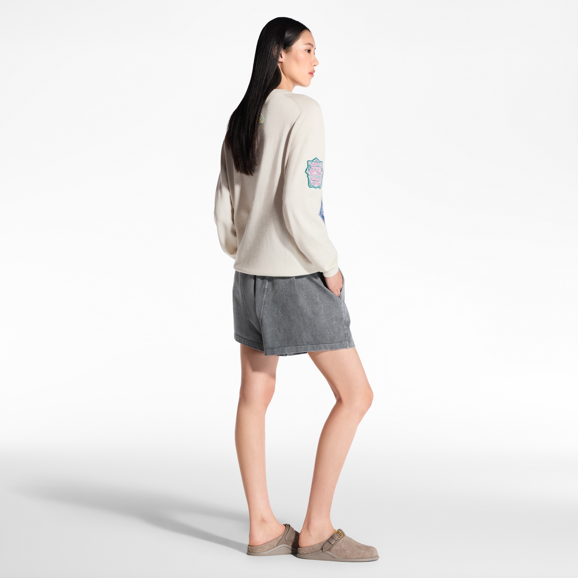 Jersey de cachemir con parches de viaje  Mujer Prêt-à-Porter Artículos de punto | LOUIS VUITTON (Zoom de producto)