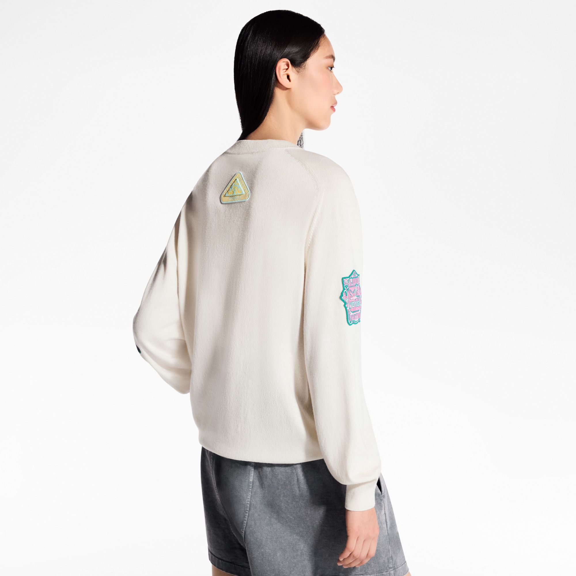 Jersey de cachemir con parches de viaje  Mujer Prêt-à-Porter Artículos de punto | LOUIS VUITTON (Zoom de producto)