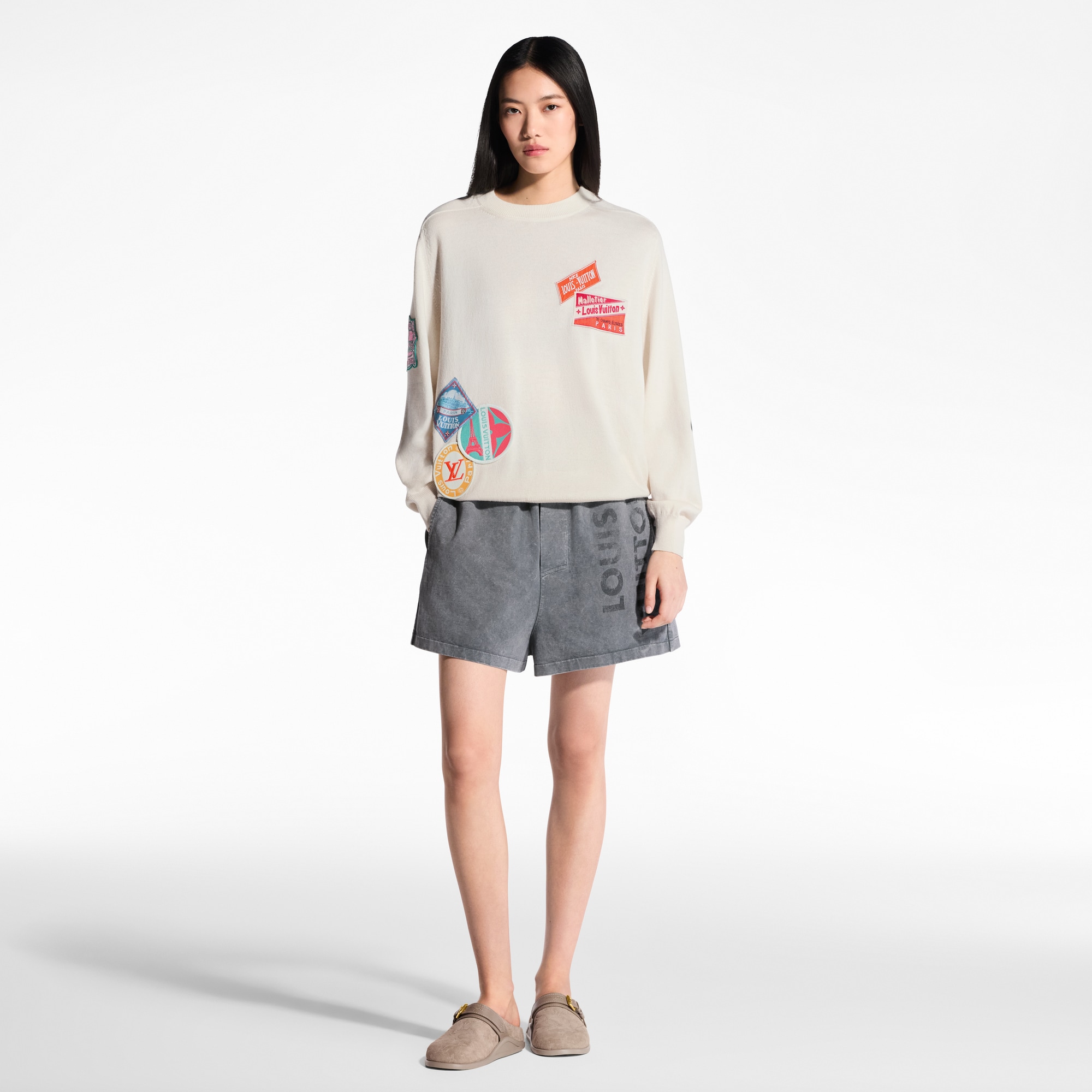 Jersey de cachemir con parches de viaje  Mujer Prêt-à-Porter Artículos de punto | LOUIS VUITTON (Zoom de producto)