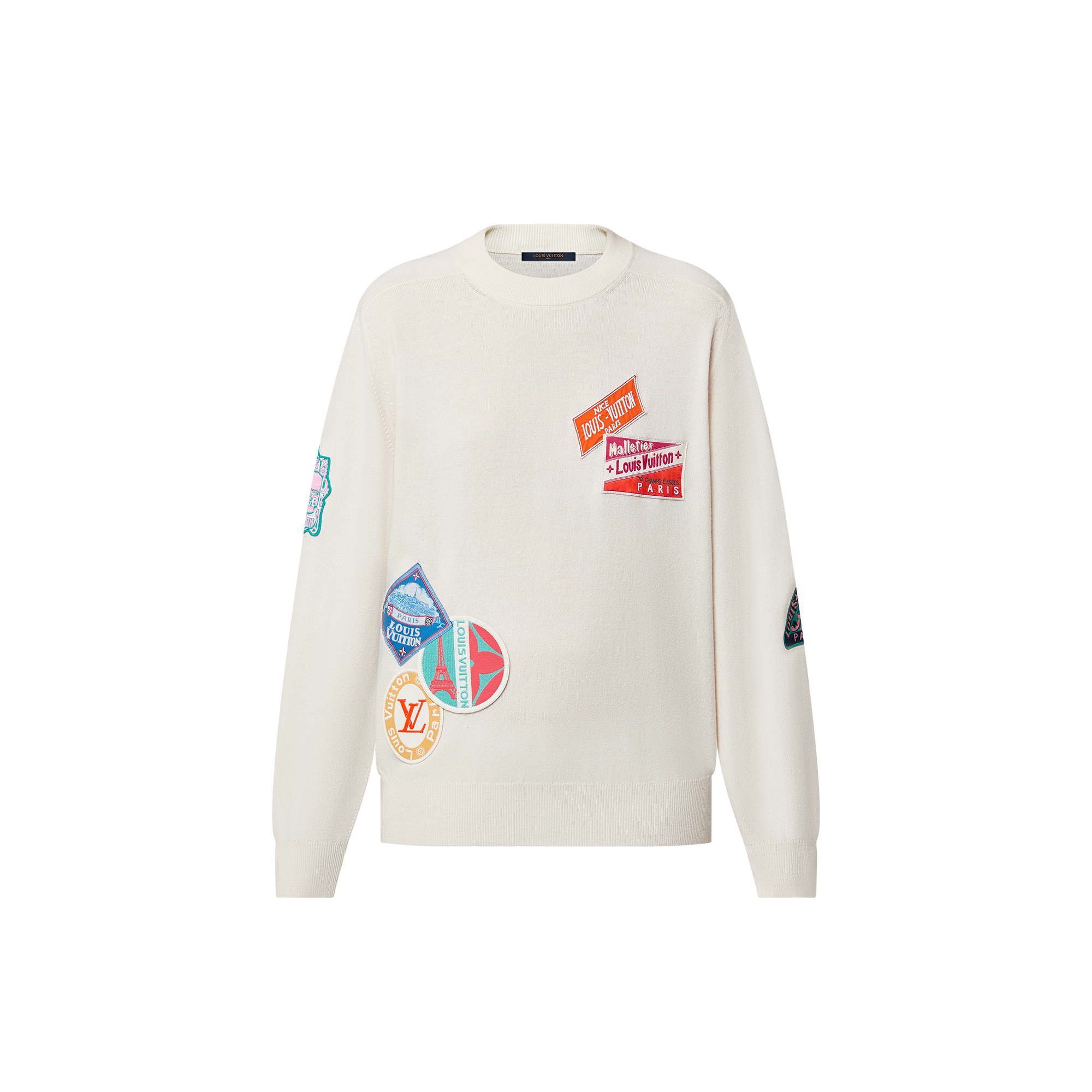 Jersey de cachemir con parches de viaje  Mujer Prêt-à-Porter Artículos de punto | LOUIS VUITTON (Zoom de producto)