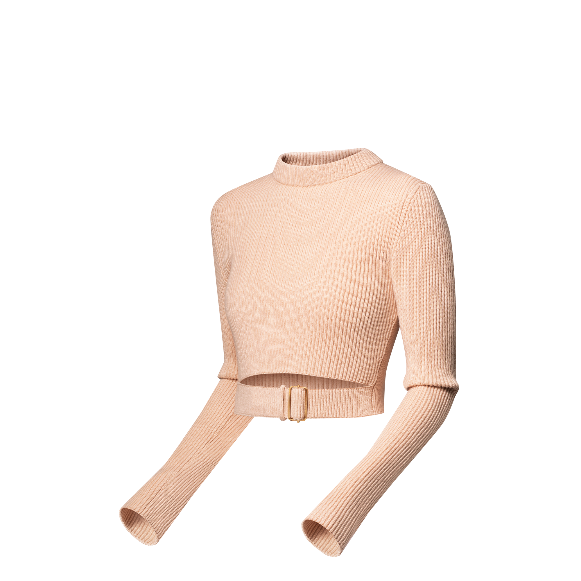 Jersey de corte cropped con cinturón  Mujer Prêt-à-Porter Artículos de punto | LOUIS VUITTON (Zoom de producto)