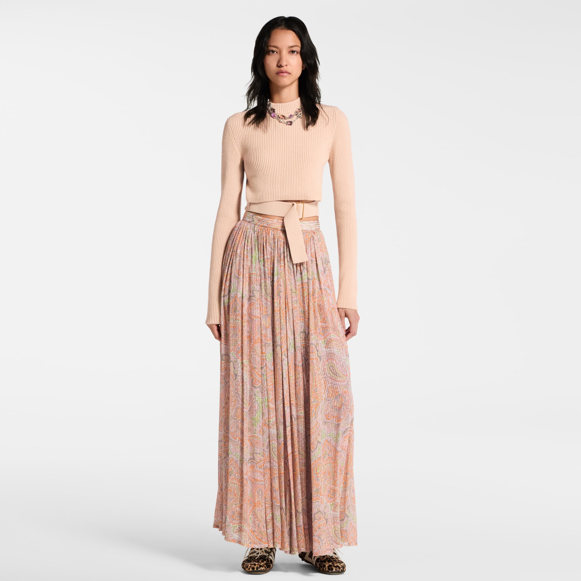 Jersey de corte cropped con cinturón  Mujer Prêt-à-Porter Artículos de punto | LOUIS VUITTON (Zoom de producto)