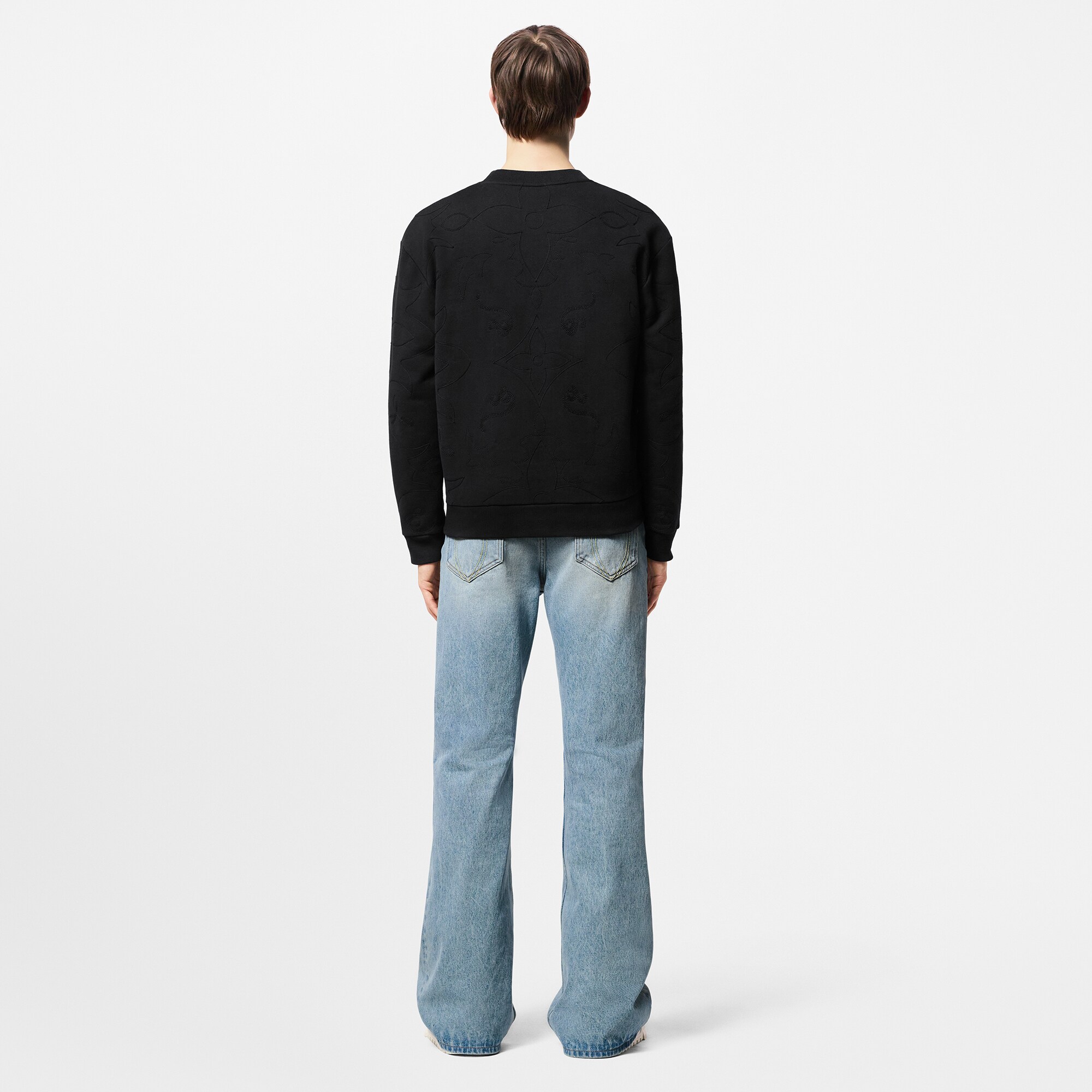 Jersey de cuello redondo en algodón bordado  Hombre Prêt-à-Porter Punto y sudaderas | LOUIS VUITTON (Zoom de producto)