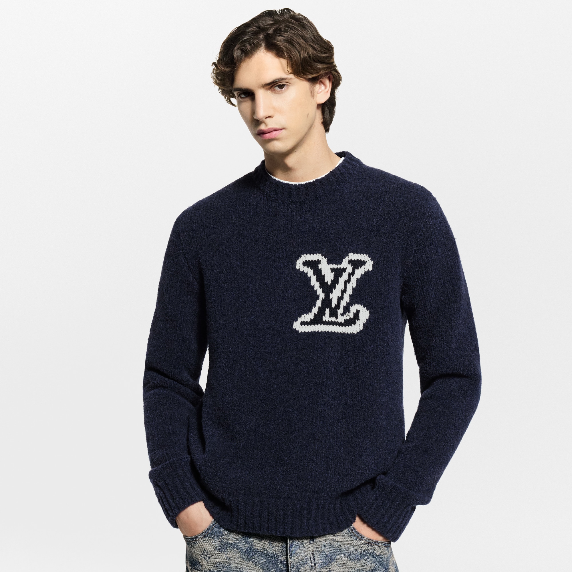 Jersey de cuello redondo LV Intarsia  Hombre Prêt-à-Porter Todo Prêt-à-Porter | LOUIS VUITTON (Zoom de producto)