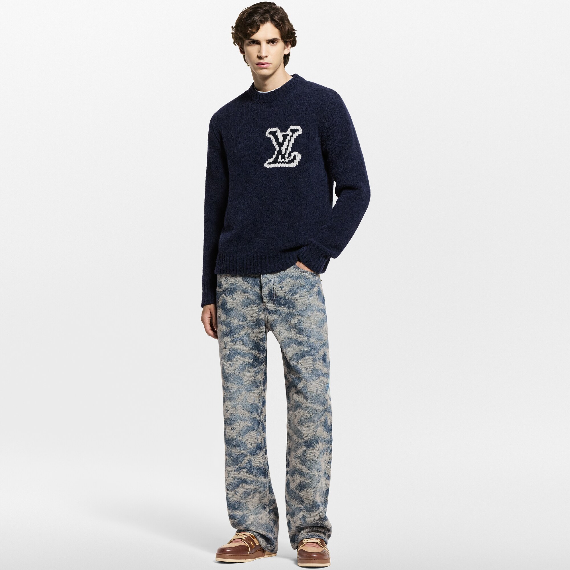 Jersey de cuello redondo LV Intarsia  Hombre Prêt-à-Porter Todo Prêt-à-Porter | LOUIS VUITTON (Zoom de producto)