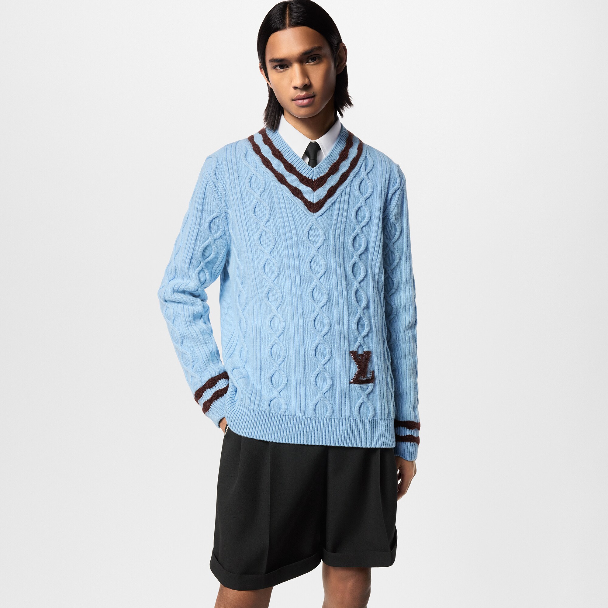 Jersey de lana y mohair con cuello de pico  Hombre Prêt-à-Porter Punto y sudaderas | LOUIS VUITTON (Zoom de producto)