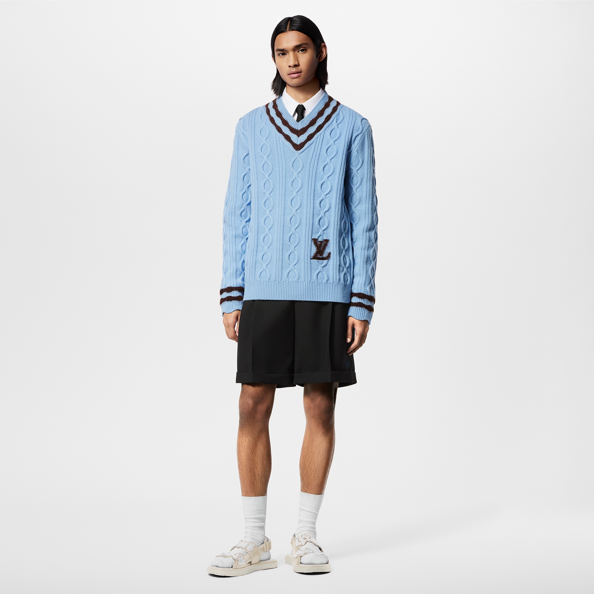 Jersey de lana y mohair con cuello de pico  Hombre Prêt-à-Porter Punto y sudaderas | LOUIS VUITTON (Zoom de producto)