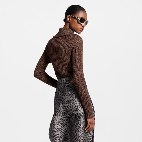 Jersey de punto acanalado con media cremallera Mujer Prêt-à-Porter Camisetas y sudaderas | LOUIS VUITTON (Zoom de producto)